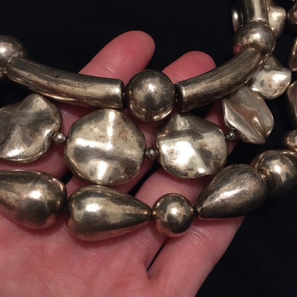 Vintage Layered Silver Tone Beaded Necklace - Picture 2 of 8